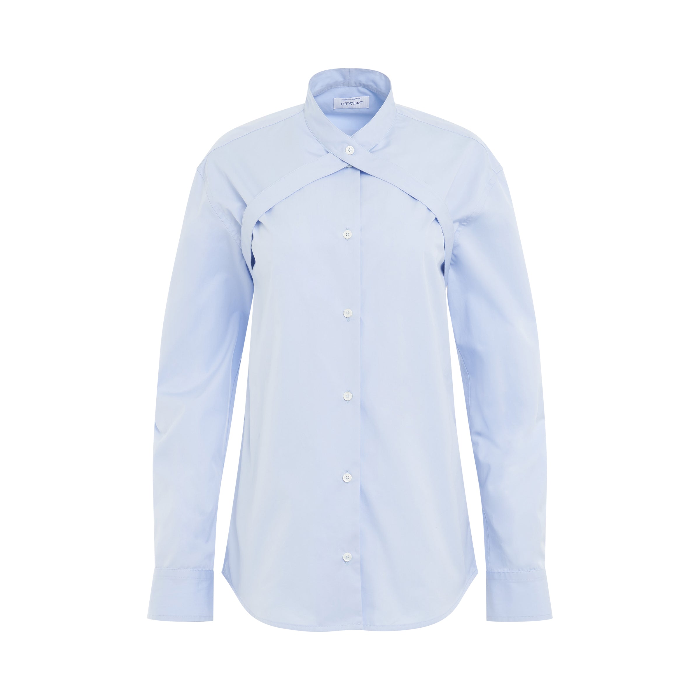 Poplin Cross Belt Shirt in Light Blue