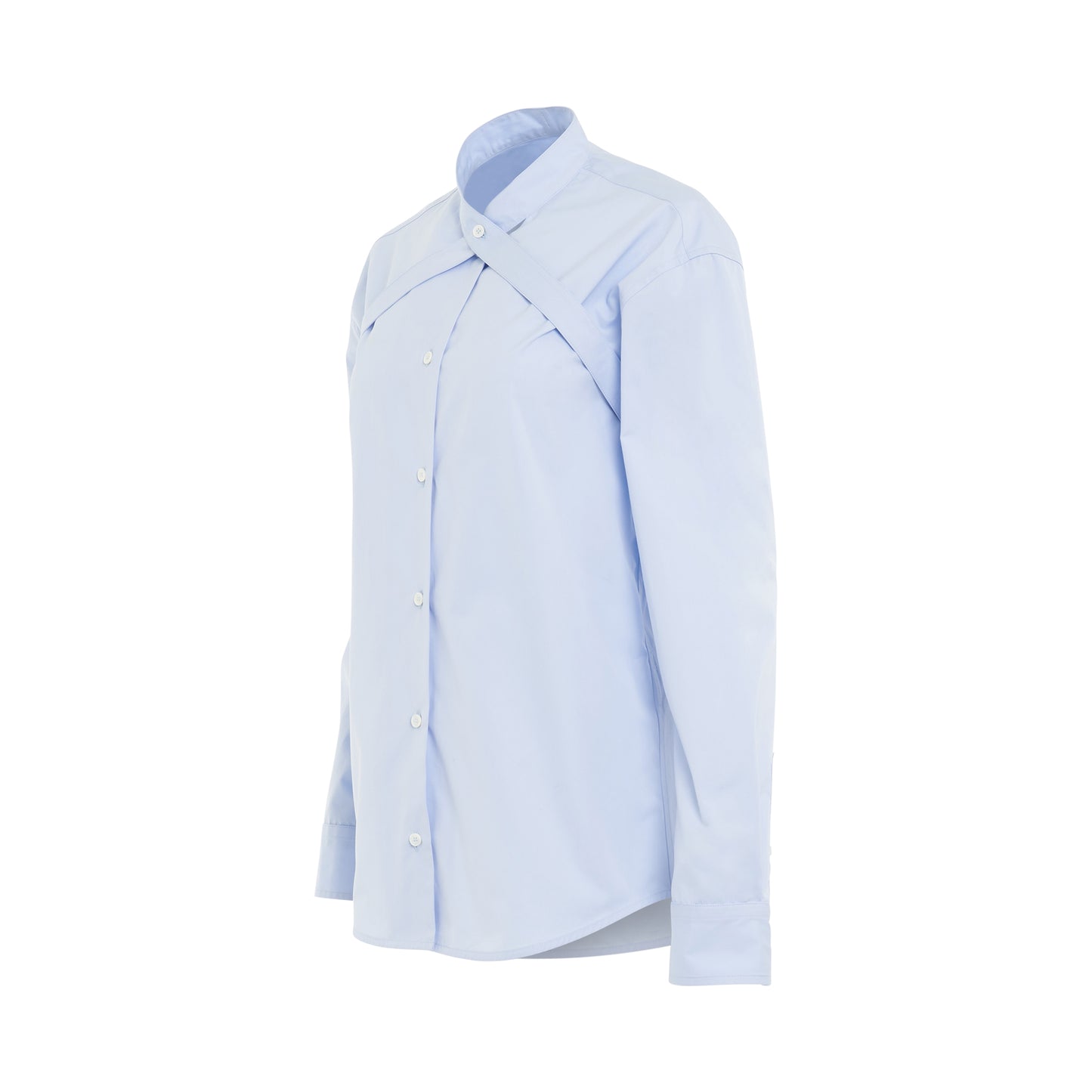 Poplin Cross Belt Shirt in Light Blue