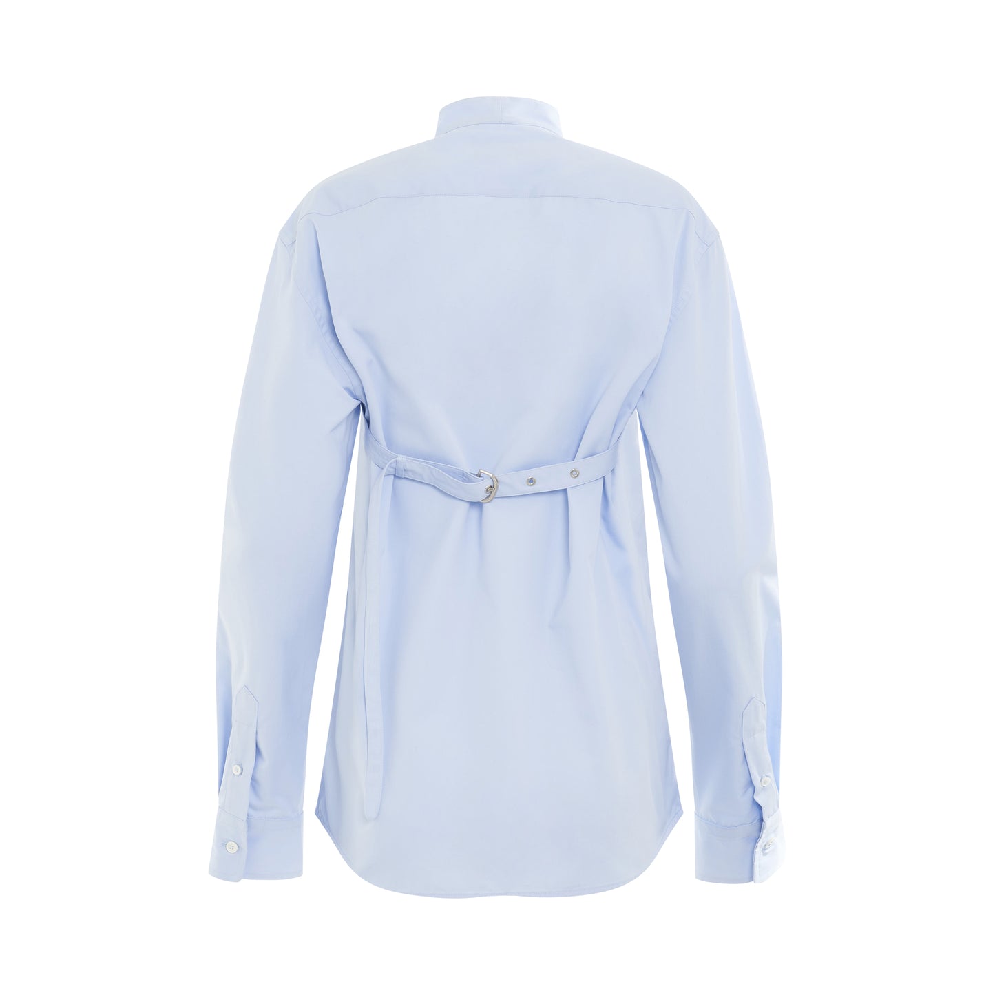 Poplin Cross Belt Shirt in Light Blue