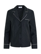 ロゴ ジャカード パジャマ シャツ ブラック