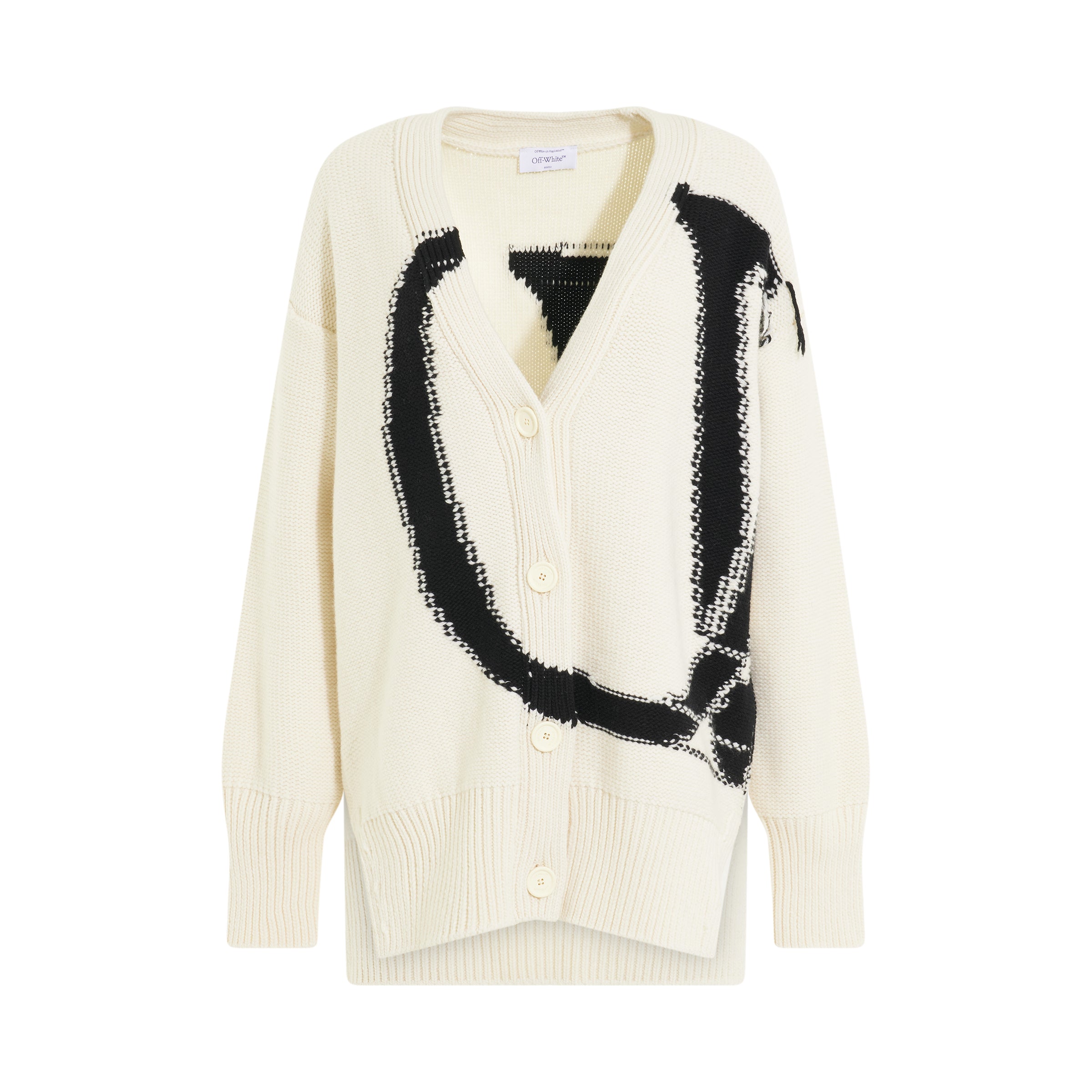 OW Maxi Logo Cardigan in White