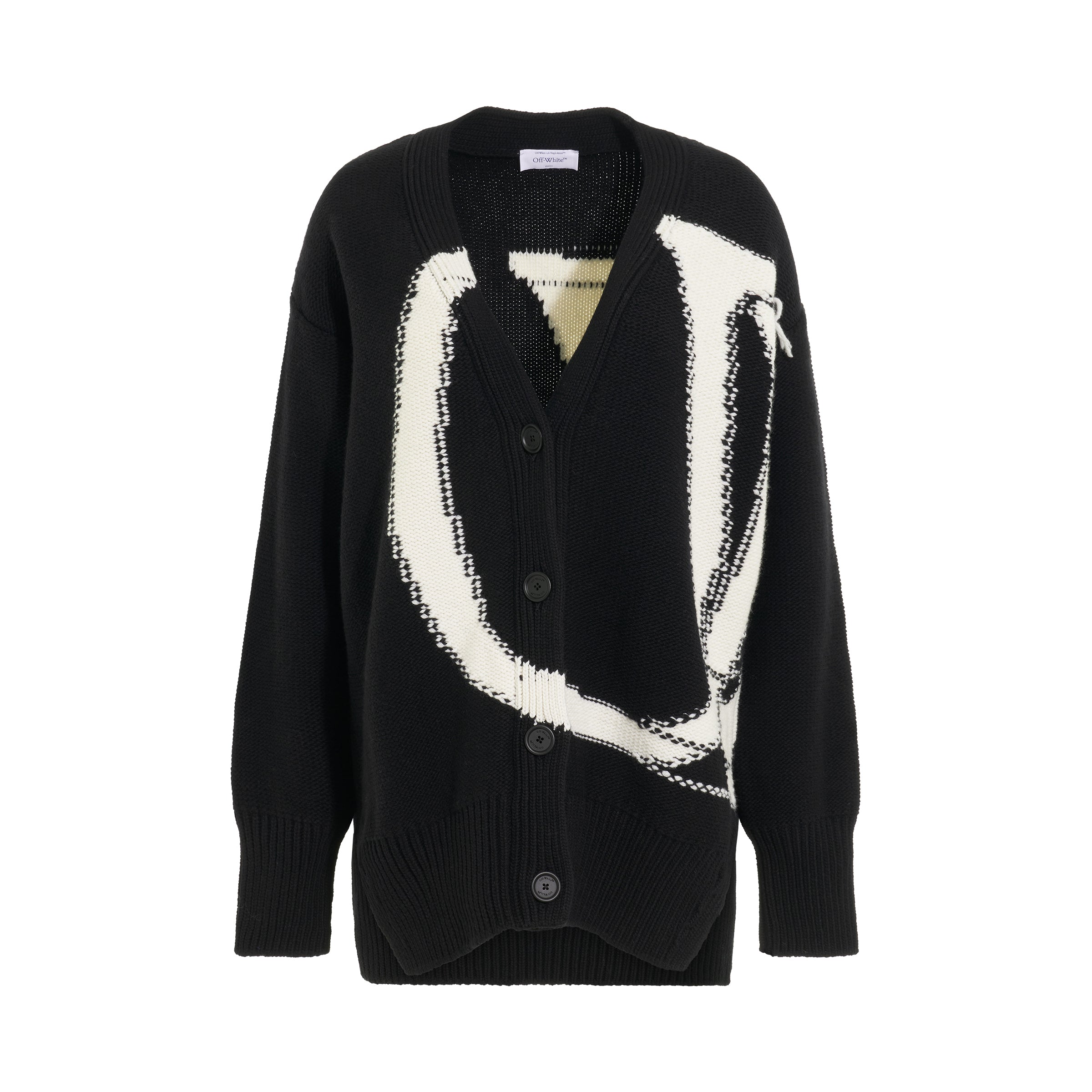 OW Maxi Logo Cardigan in Black