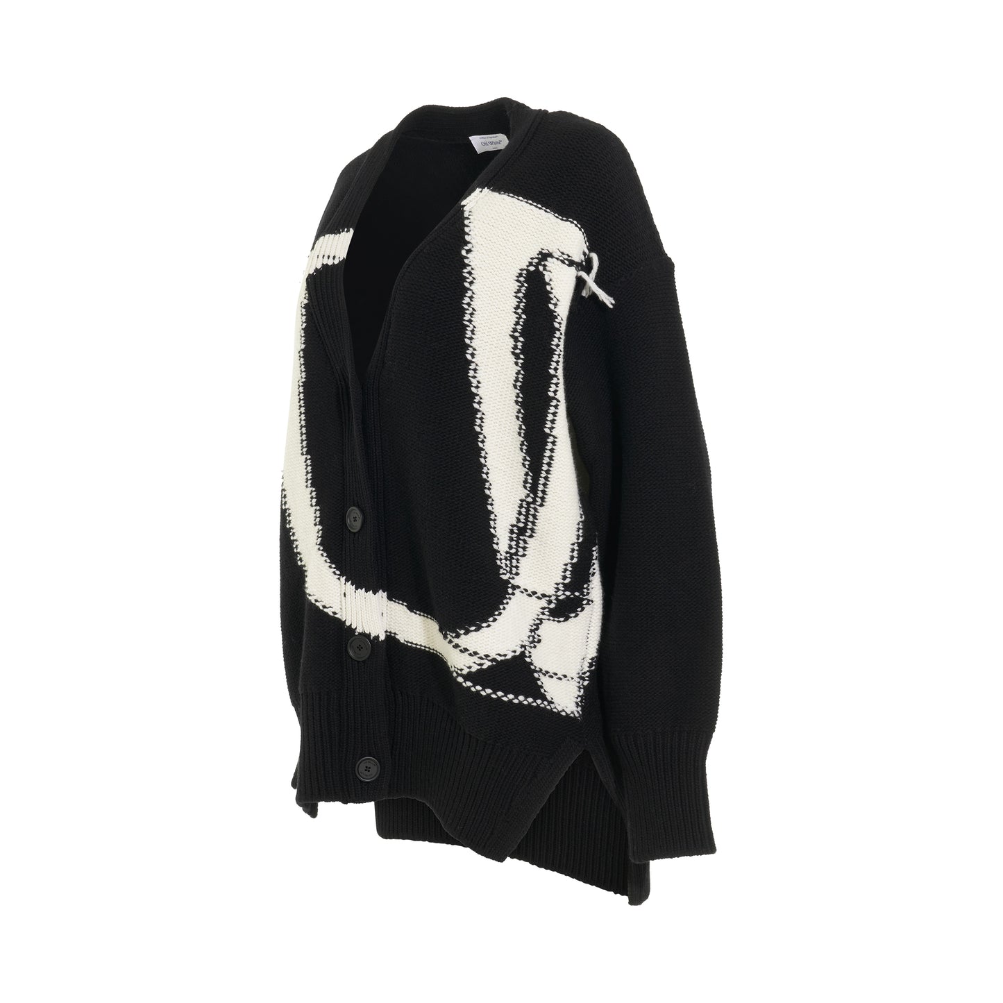 OW Maxi Logo Cardigan in Black