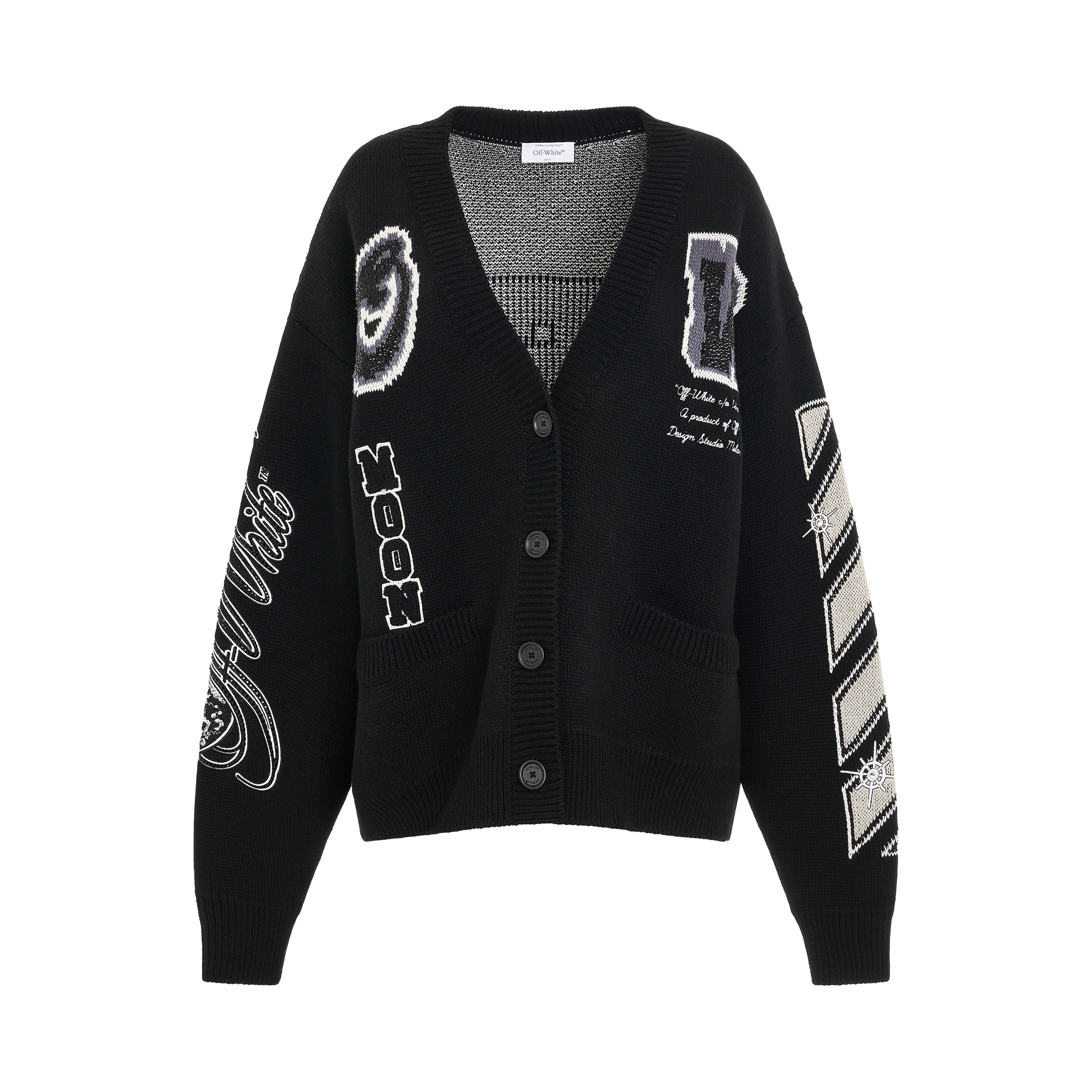 Varsity Bling Cardigan in Black