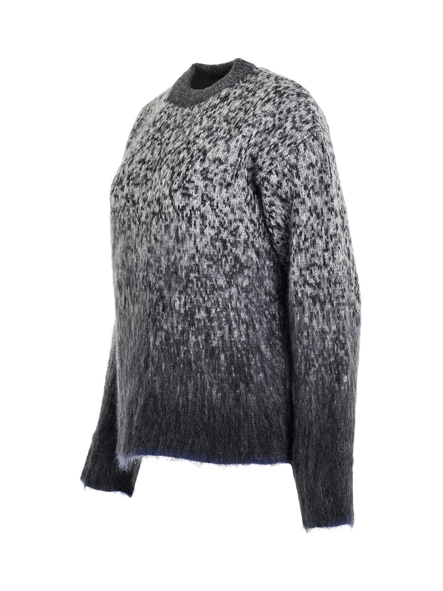Fuzzy Mohair Arrow Knitwear in Dark Grey