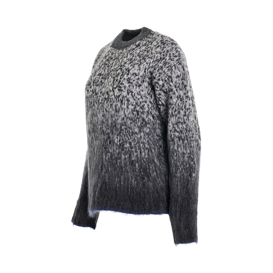 Fuzzy Mohair Arrow Knitwear in Dark Grey