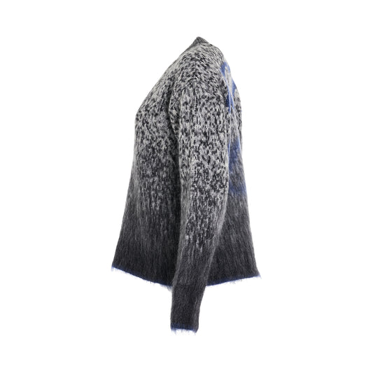 Fuzzy Mohair Arrow Knitwear in Dark Grey