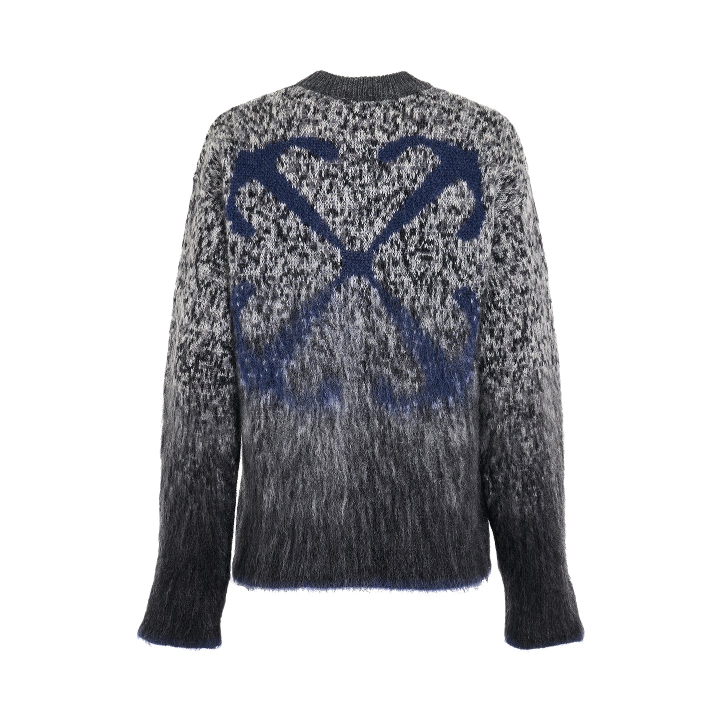 Fuzzy Mohair Arrow Knitwear in Dark Grey