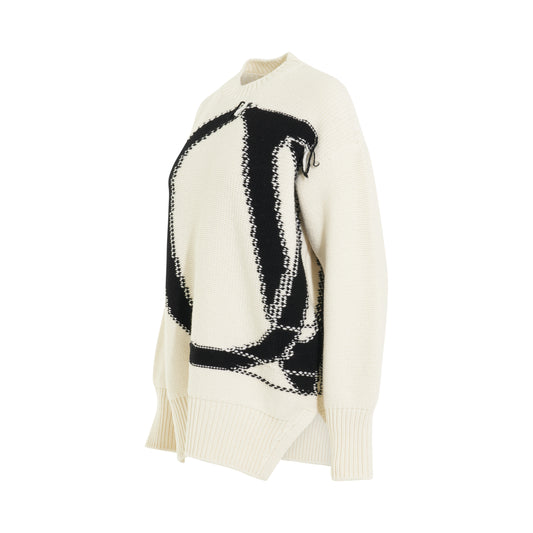 OW Maxi Logo Knitwear in White