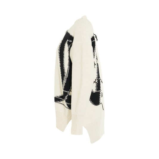 OW Maxi Logo Knitwear in White