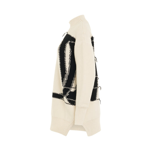 OW Maxi Logo Turtleneck Knitwear in White