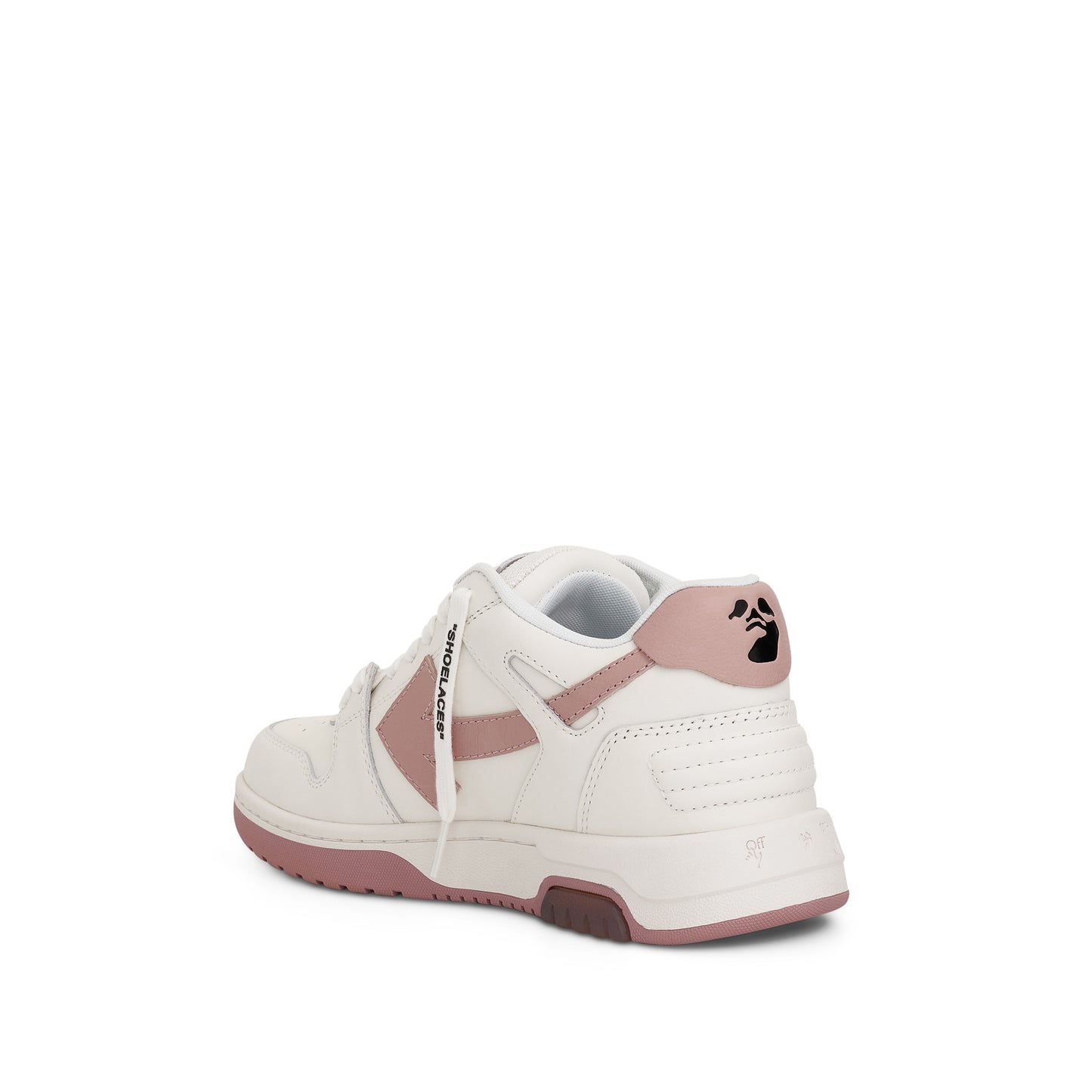 Out Of Office Calf Leather Sneaker in White/Pink
