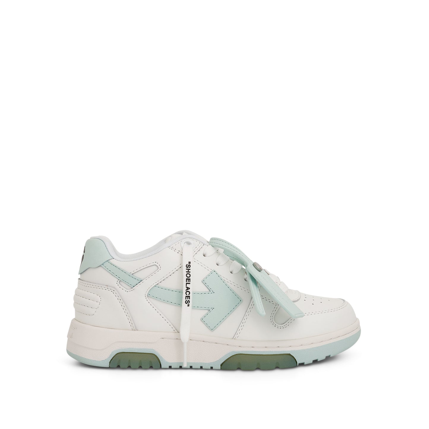 Out Of Office Calf Leather Sneaker in White/Mint