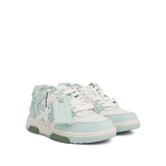 Out Of Office Leather Sneaker in Mint/White