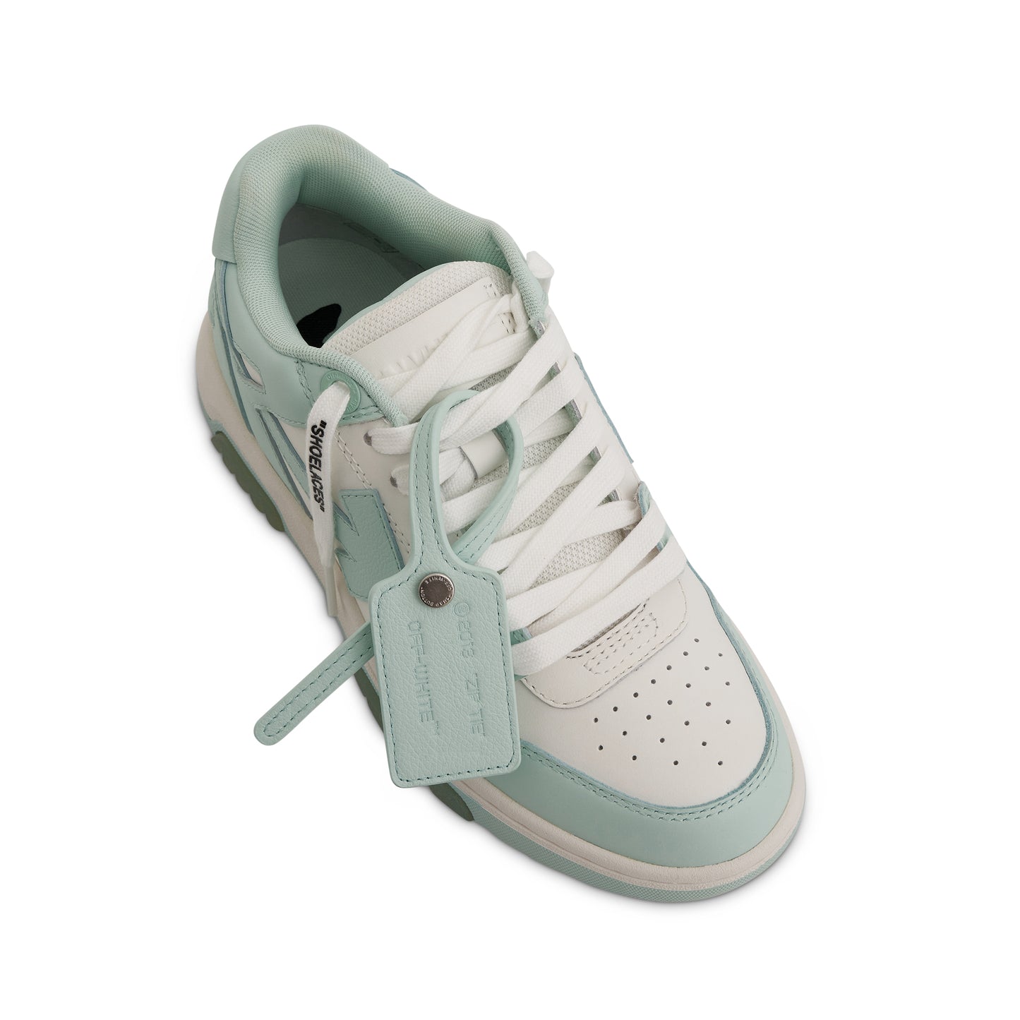 Out Of Office Leather Sneaker in Mint/White