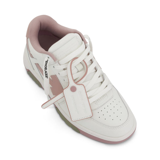 Out of Office Calf Leather Sneakers in White/Pink