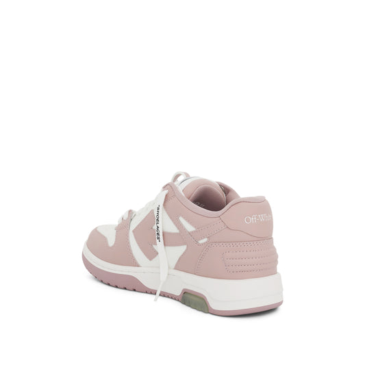 Out of Office Calf Leather Sneaker In White/Pink Colour