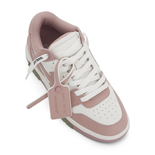 Out of Office Calf Leather Sneaker In White/Pink Colour