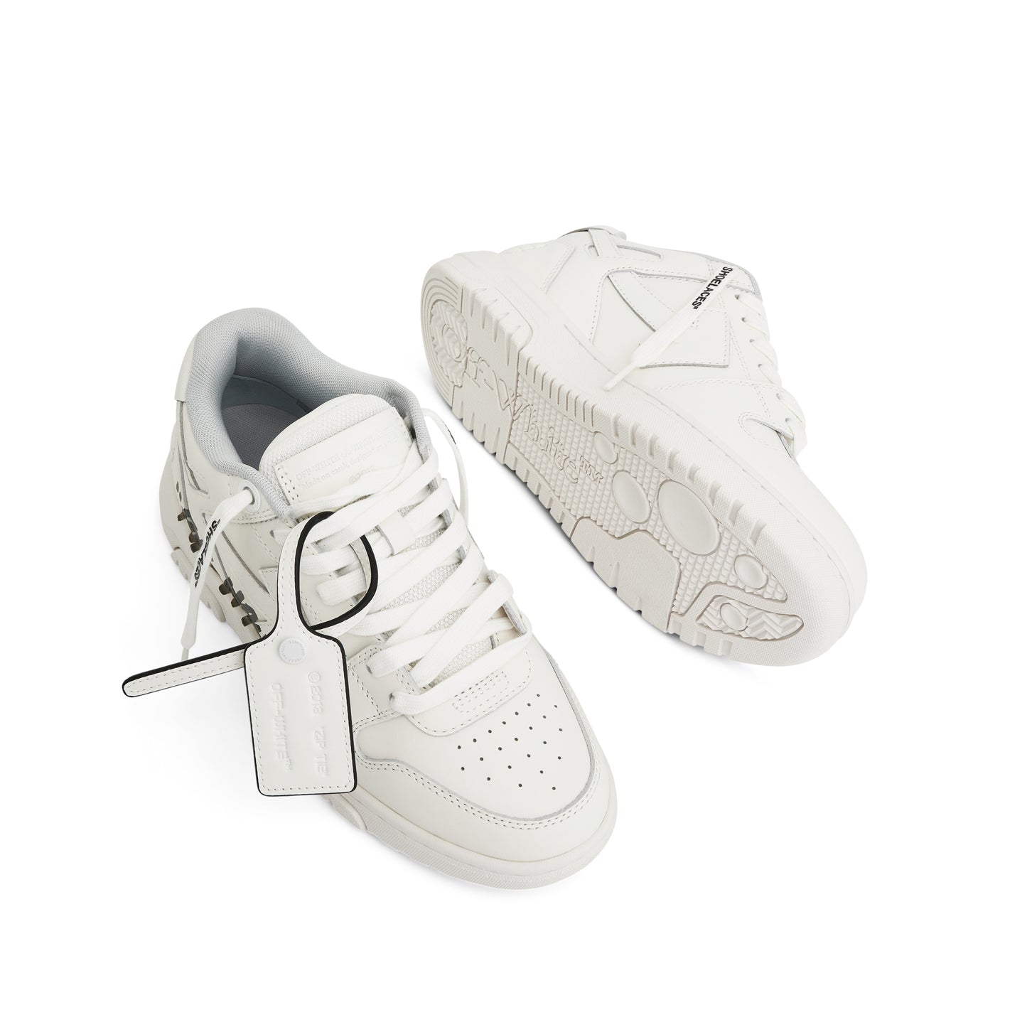 Out of Office "For WALKING" Leather Sneaker in White/Black