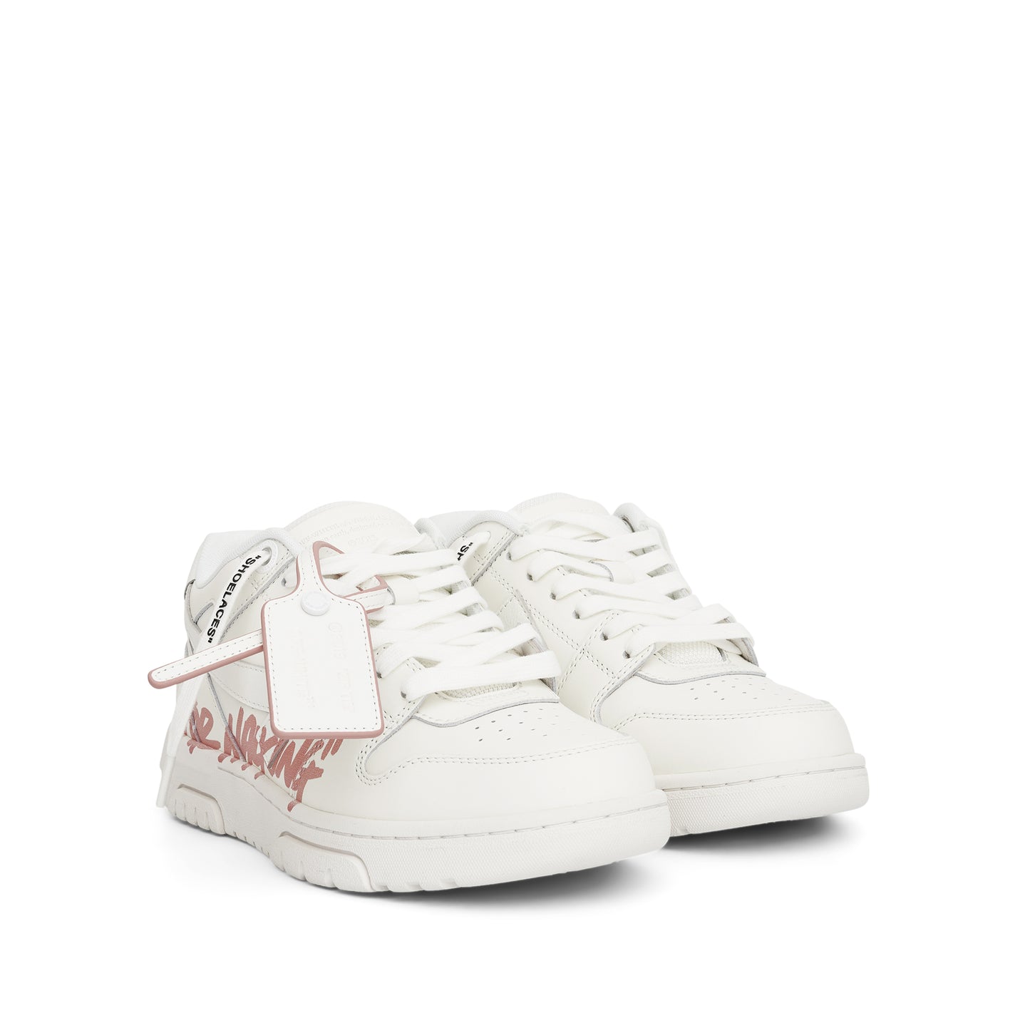 Out of Office "For WALKING" Leather Sneaker in White/Pink