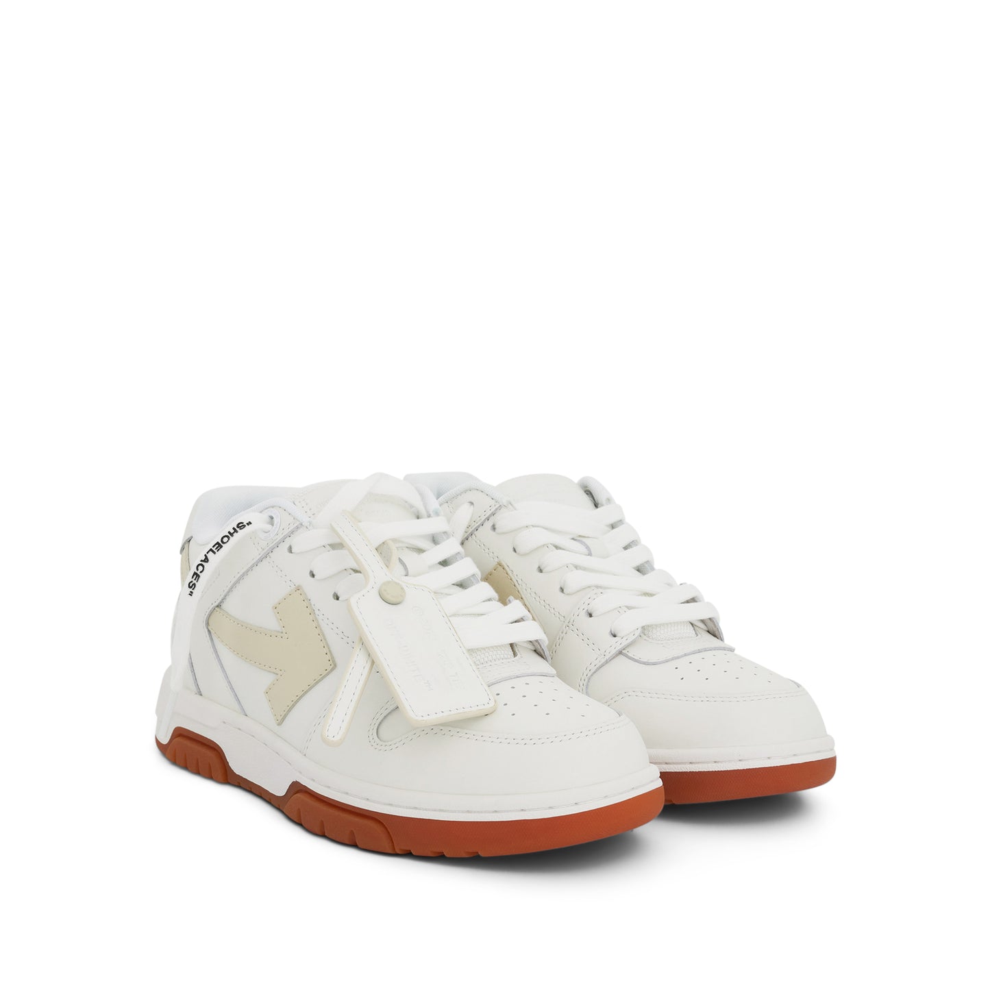 Out Of Office Calf Leather Sneaker in Off White/Beige