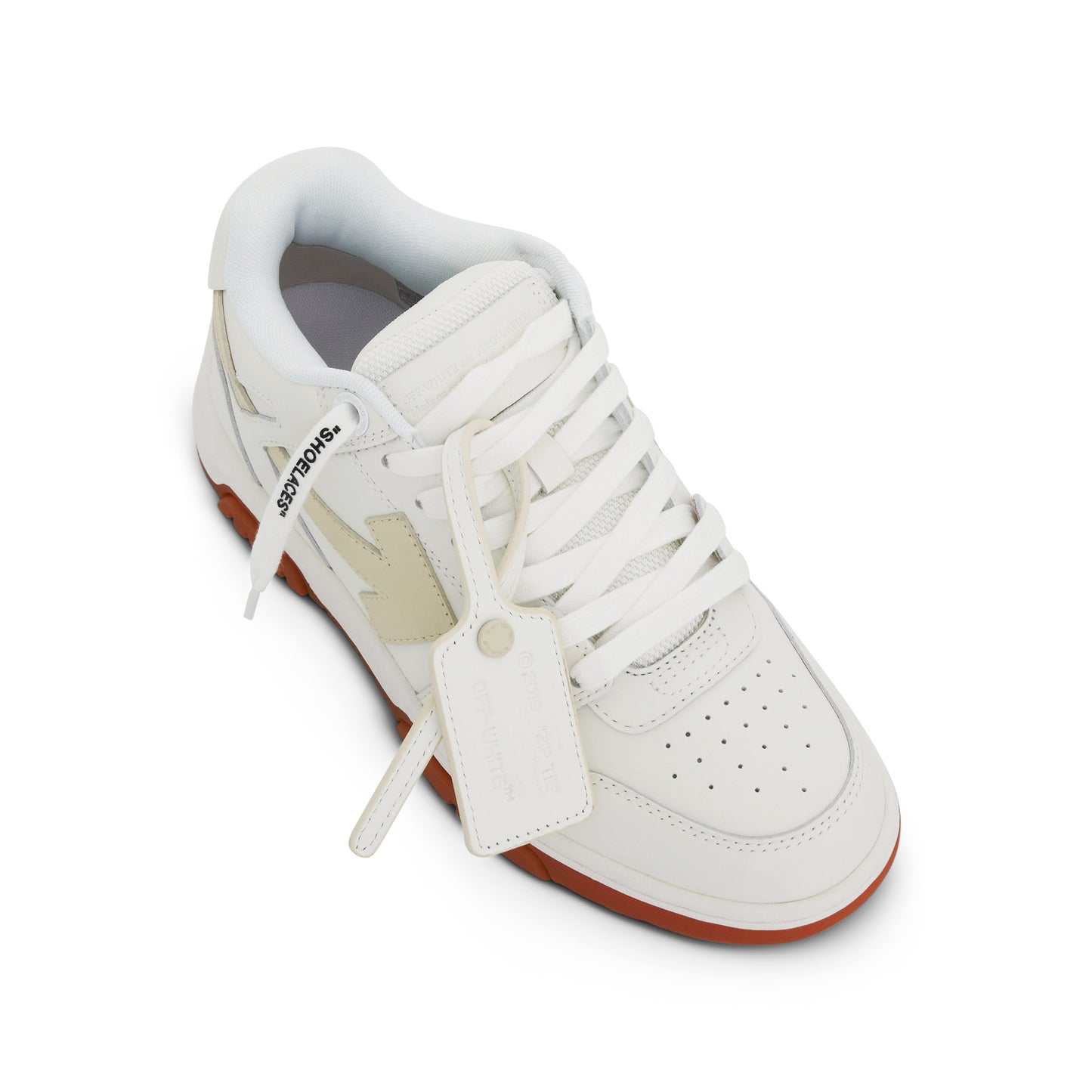 Out Of Office Calf Leather Sneaker in Off White/Beige