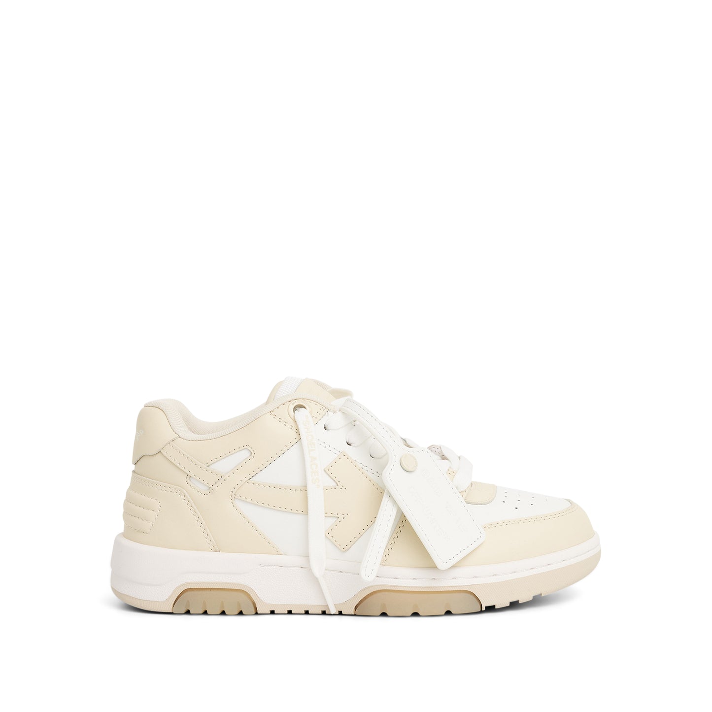 Out of Office Leather Sneaker in White & Beige