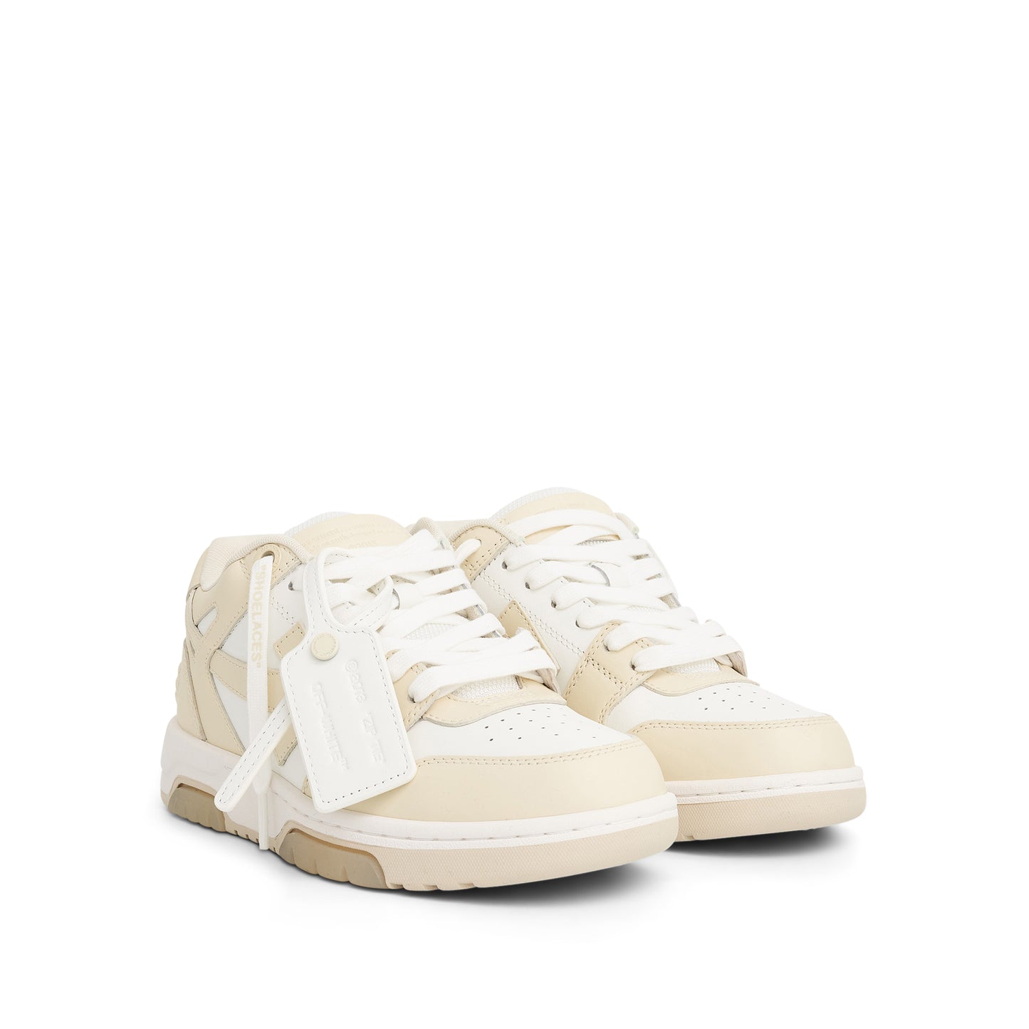 Out of Office Leather Sneaker in White & Beige