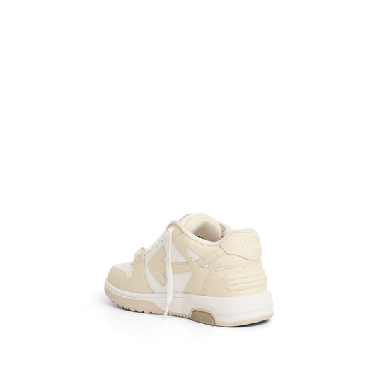 Out of Office Leather Sneaker in White & Beige