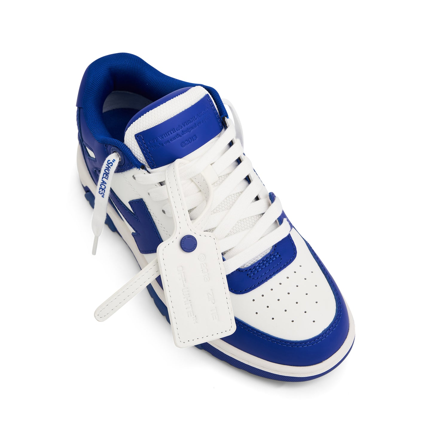 Out of Office Calf Leather Sneaker in White/Blue
