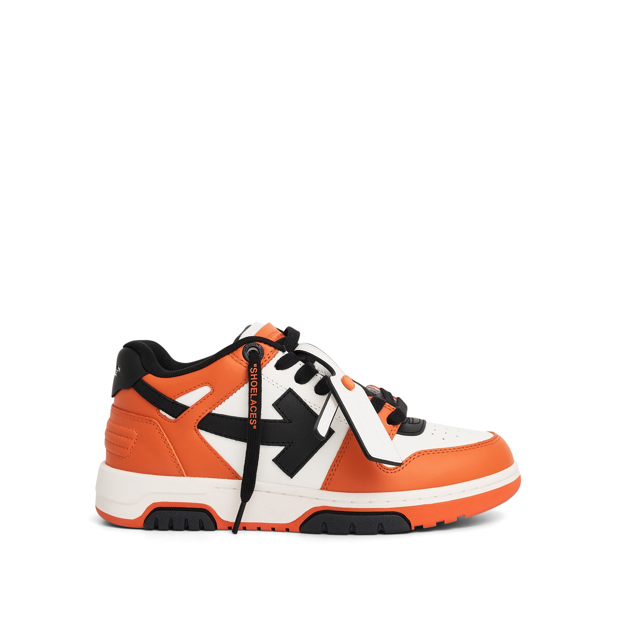 Out of Office Calf Leather Sneaker In Colour Orange/Black