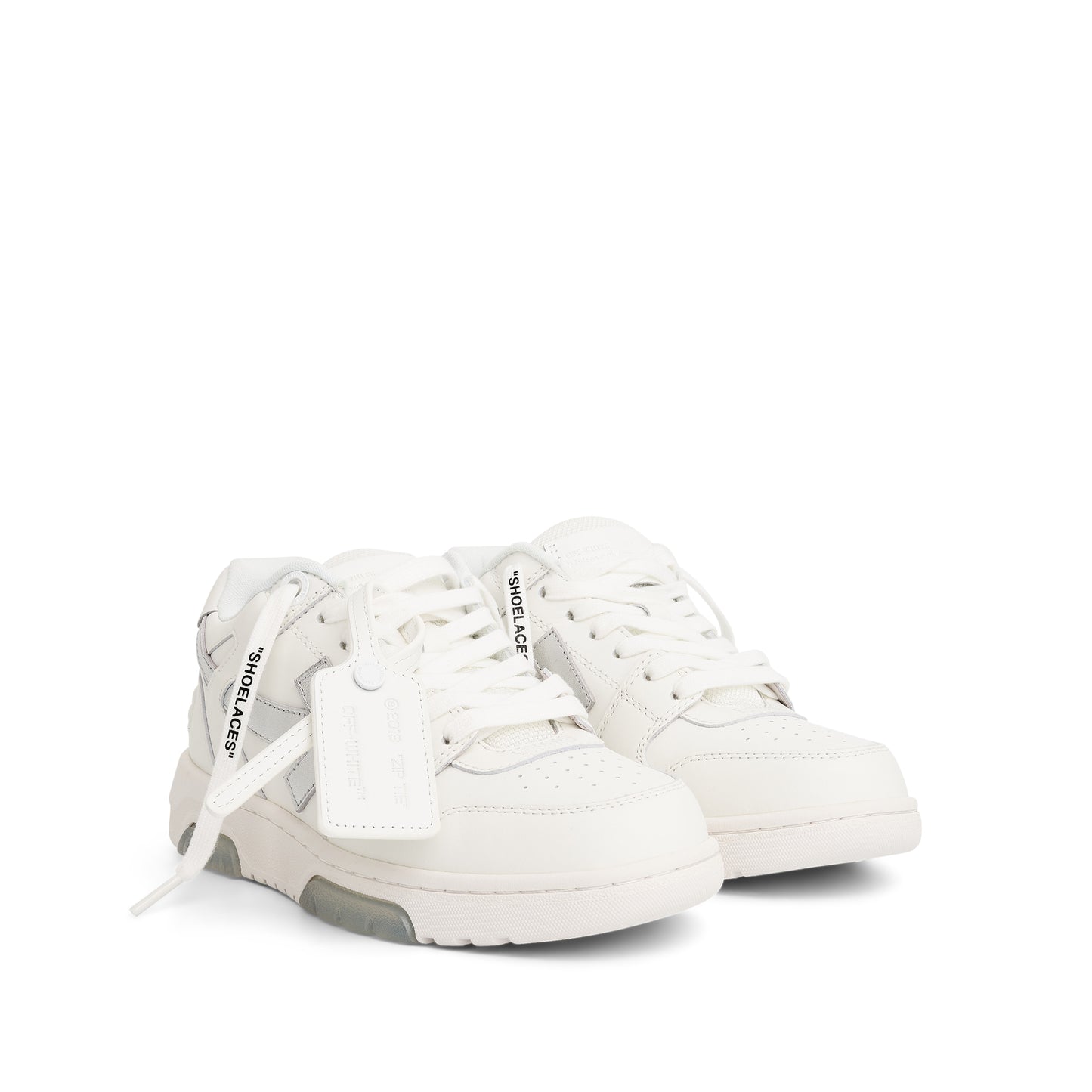 Out of Office Calf Leather Sneaker In Colour White/Silver