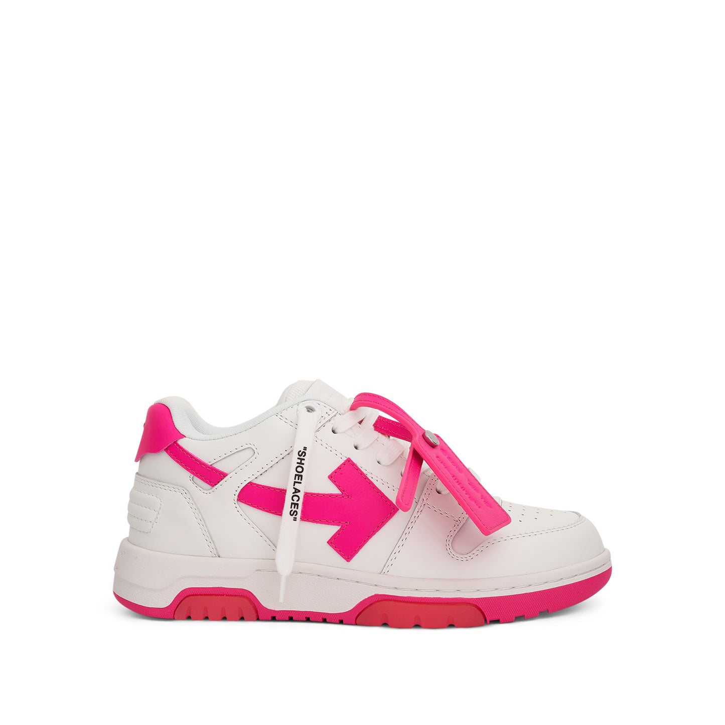 Out Of Office Calf Leather Sneaker in White/Fuchsia