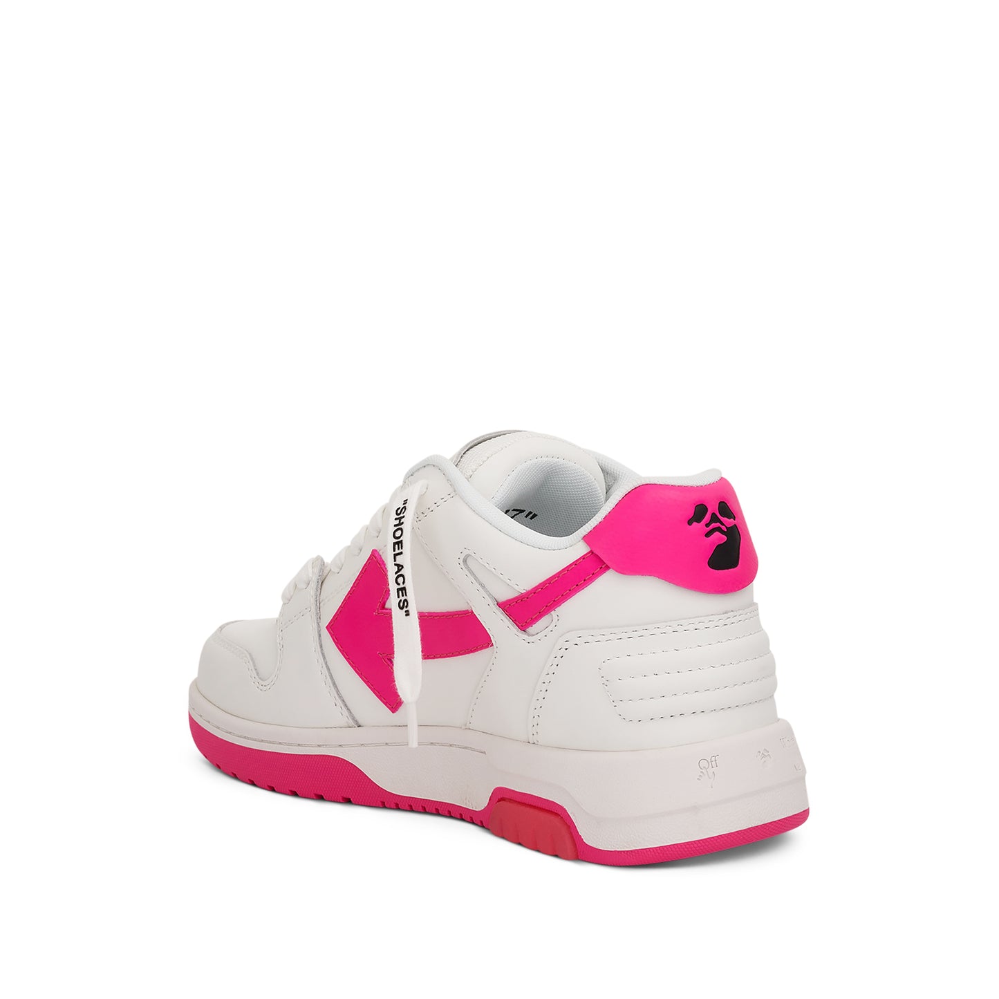 Out Of Office Calf Leather Sneaker in White/Fuchsia