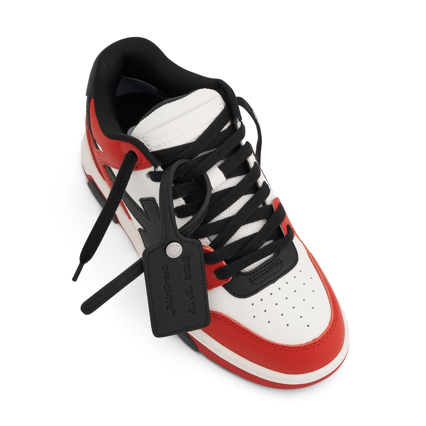 Out Of Office Calf Leather Sneakers in Red/Black