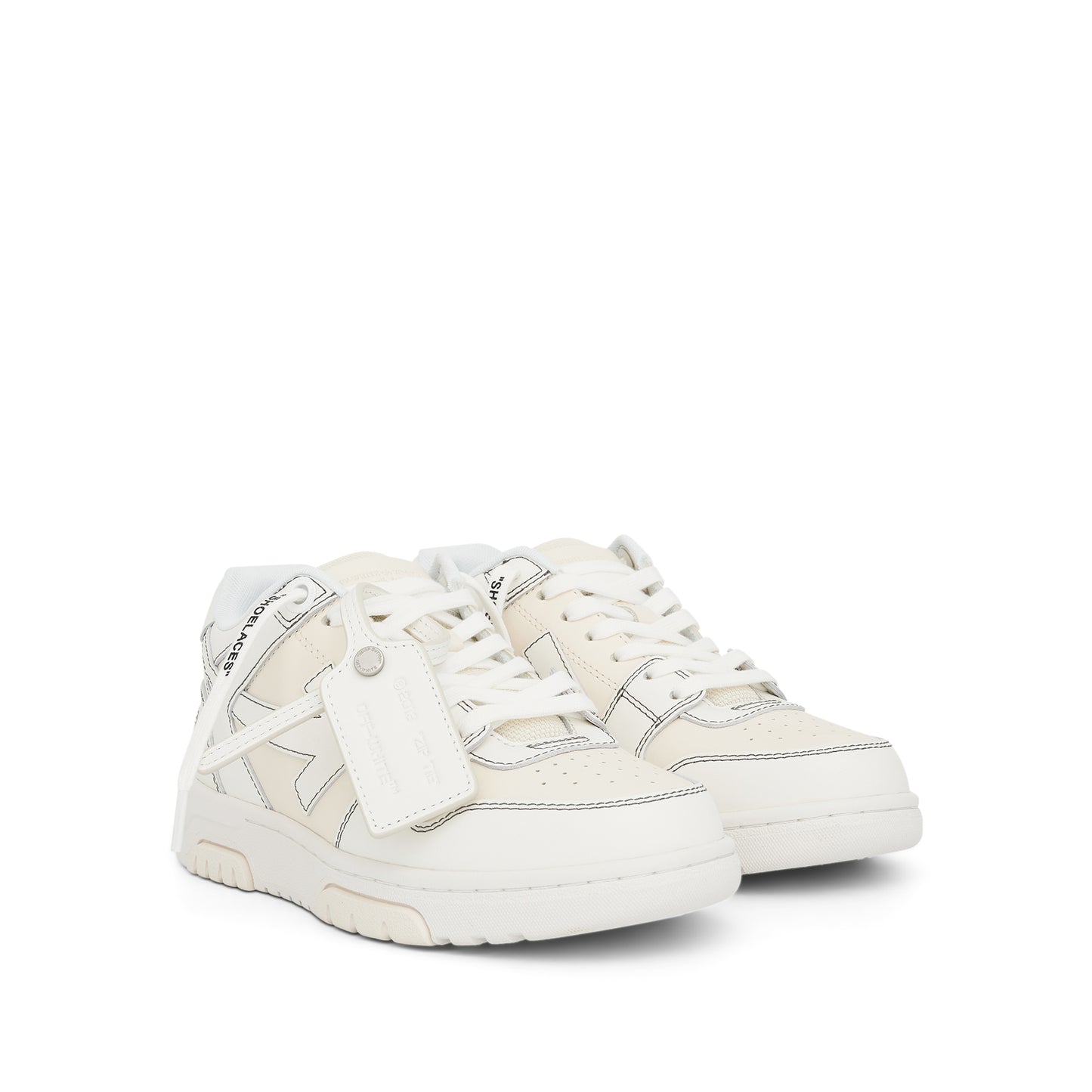 Women Out of Office Calf Leather Sneaker in Cream/White