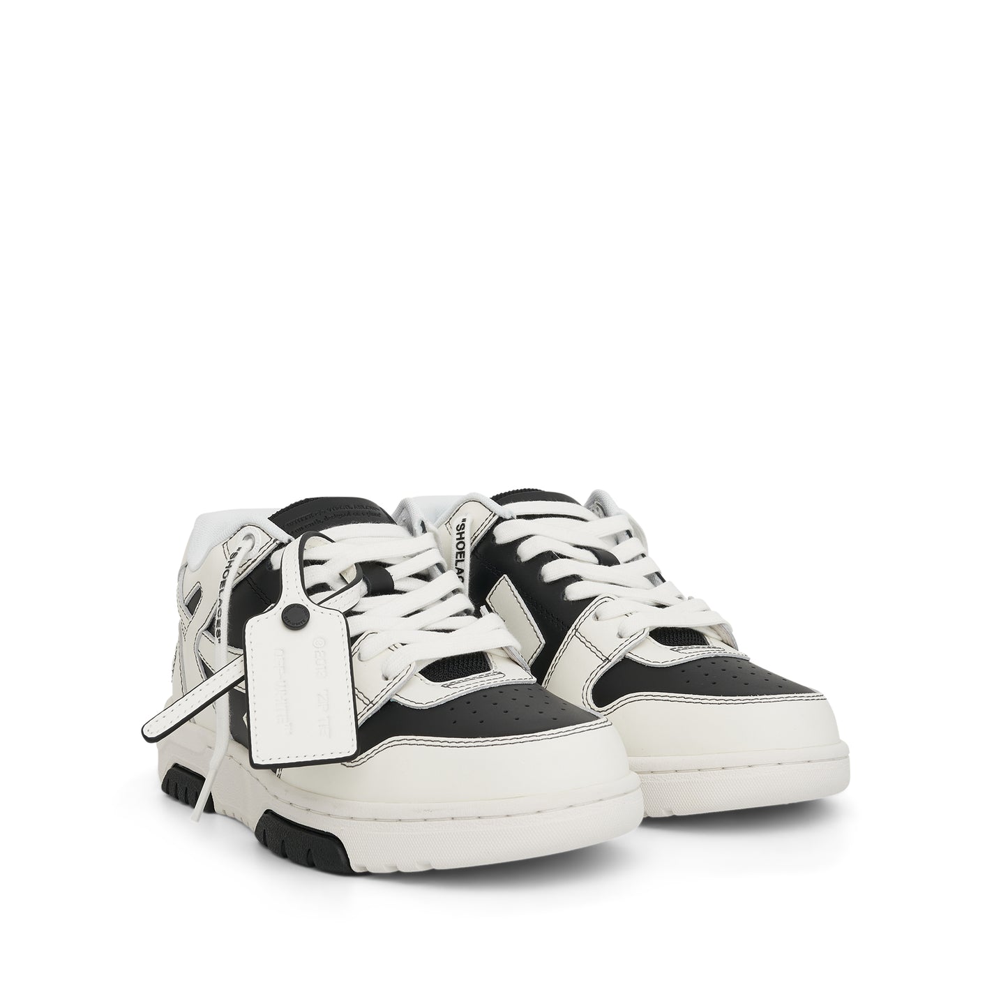 Women Out of Office Calf Leather Sneaker in Black/White