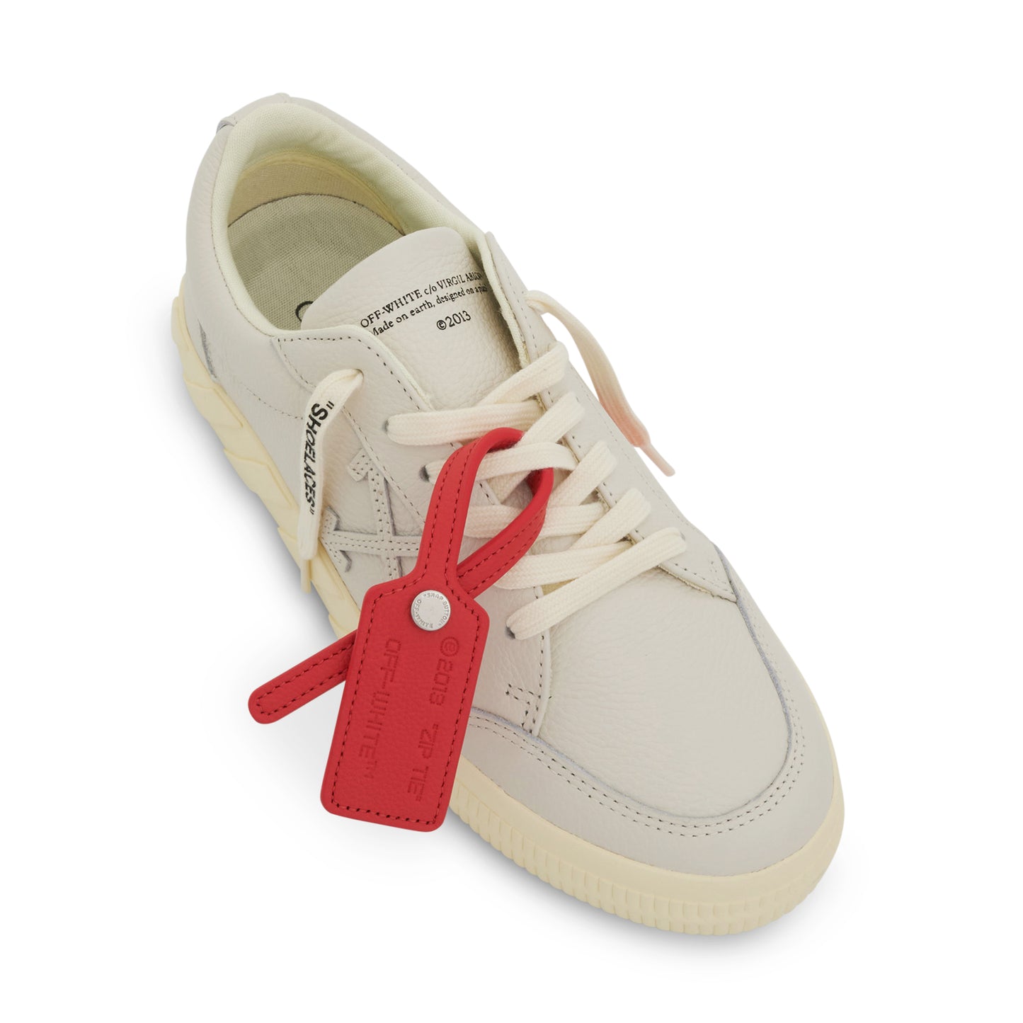 Low Vulcanized Calf Leather Sneakers in White