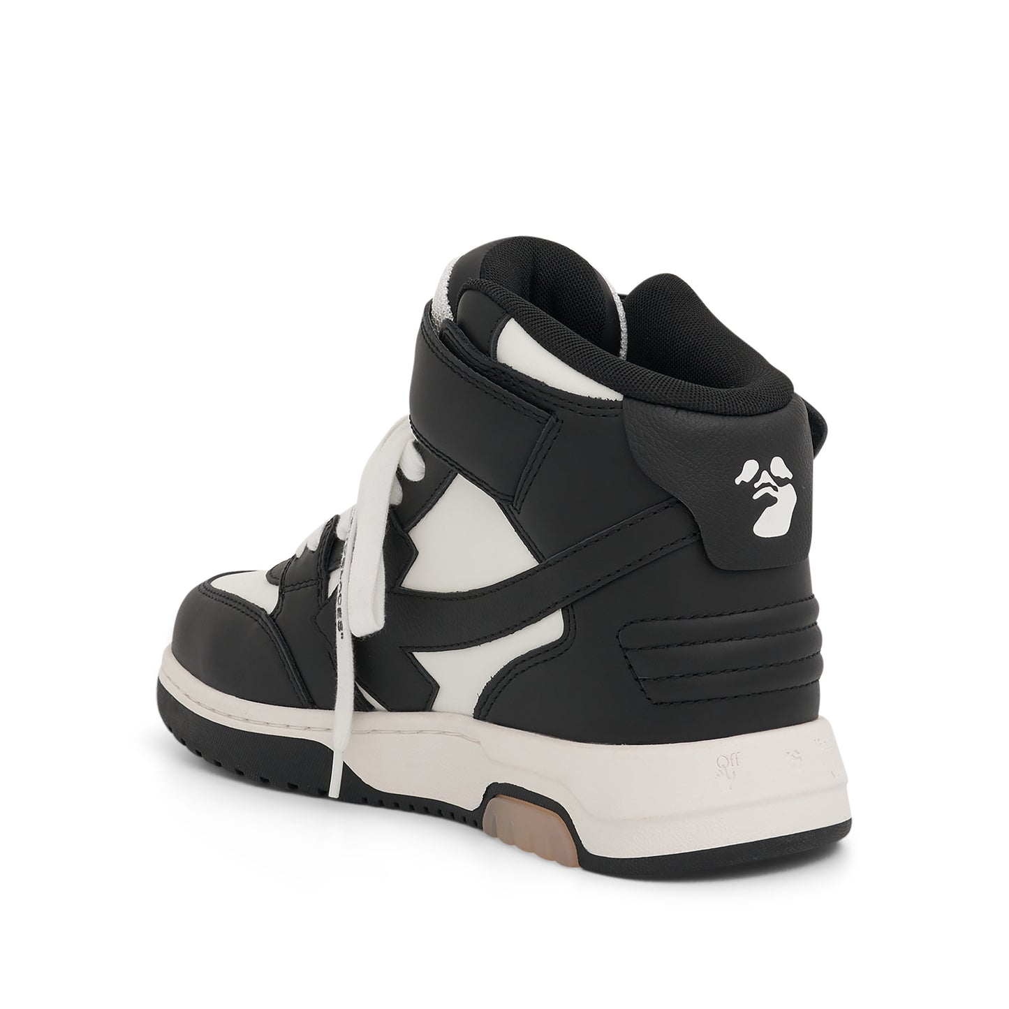 Out Of Office Mid Top Leather Sneakers in Black/White