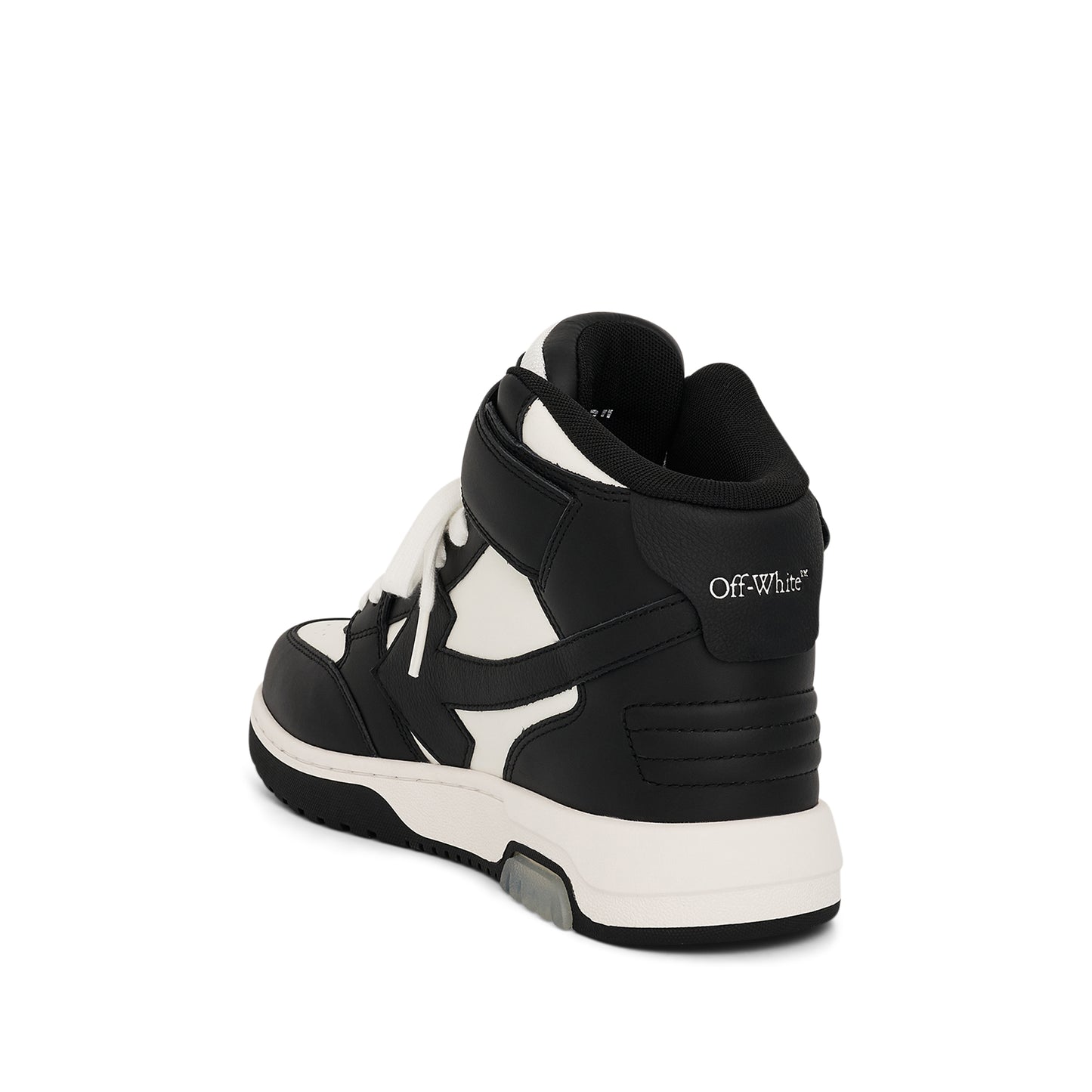 Out of Office Mid Top Leather Sneakers in Black/White