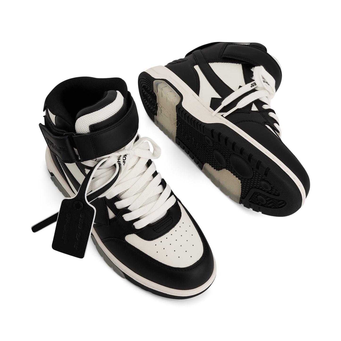 Out of Office Mid Top Leather Sneakers in Black/White