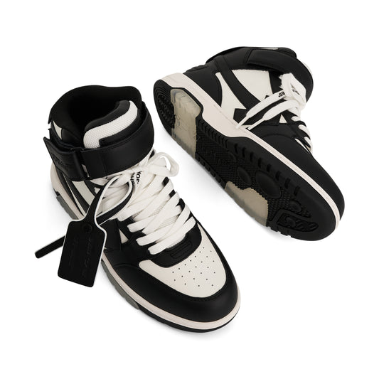 Out of Office Mid Top Leather Sneakers in Black/White