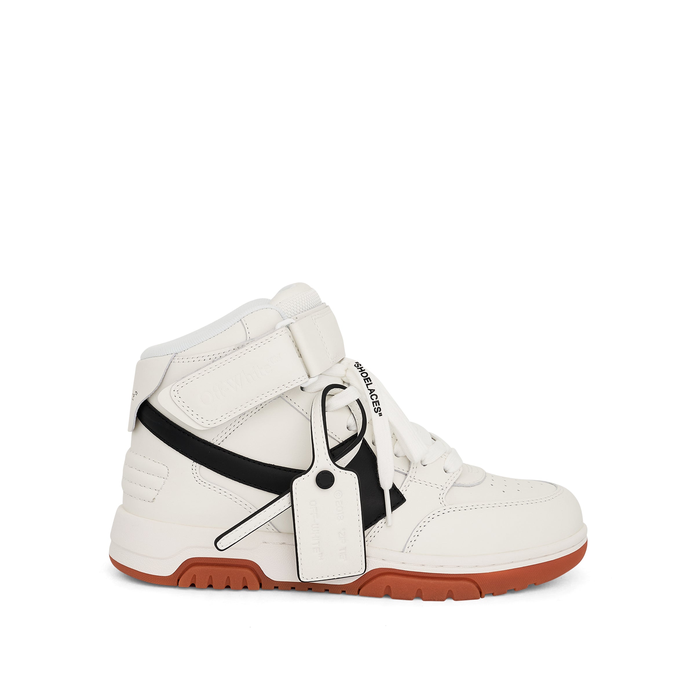 Out of Office Mid Top Leather Sneakers in  White/Black