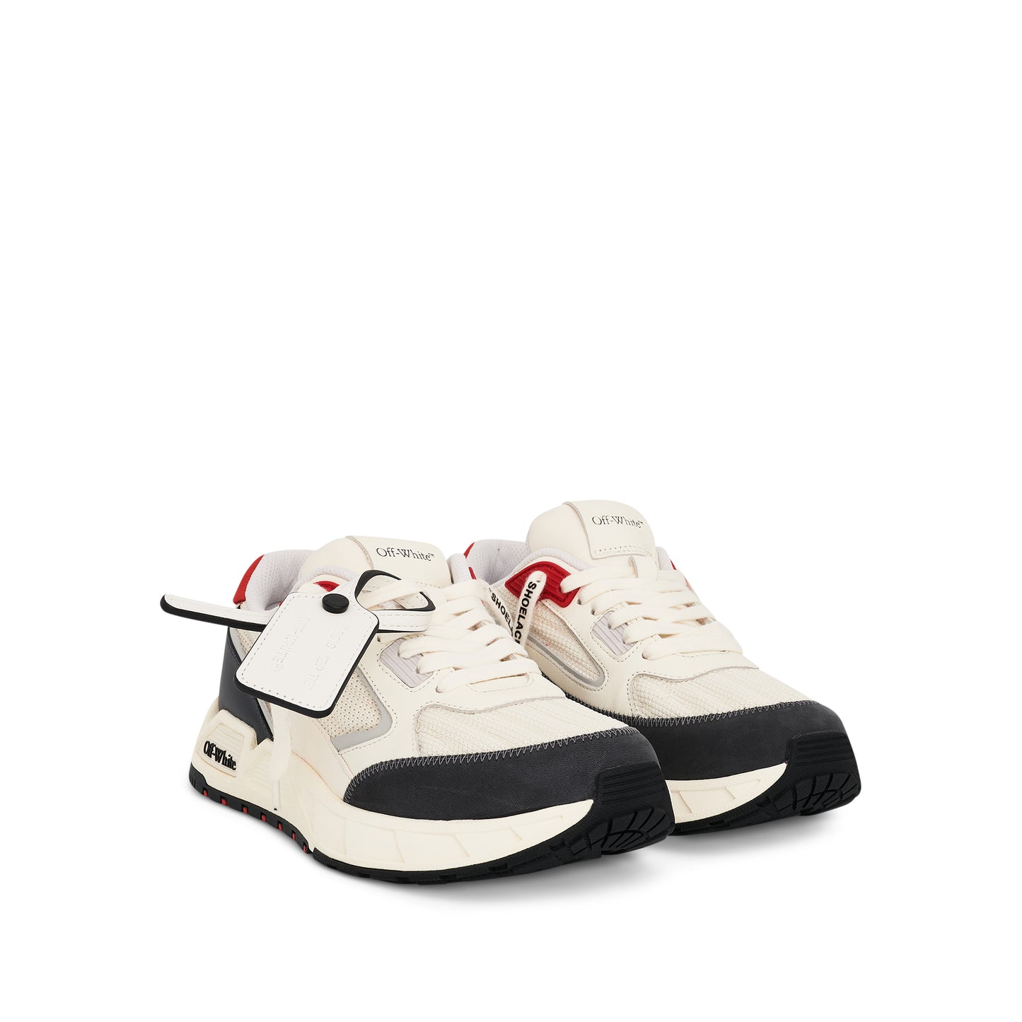 Kick off Sneaker in White/White Red