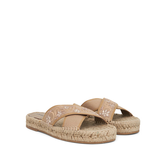 Romantic Criss Cross Espadrillas in Beige