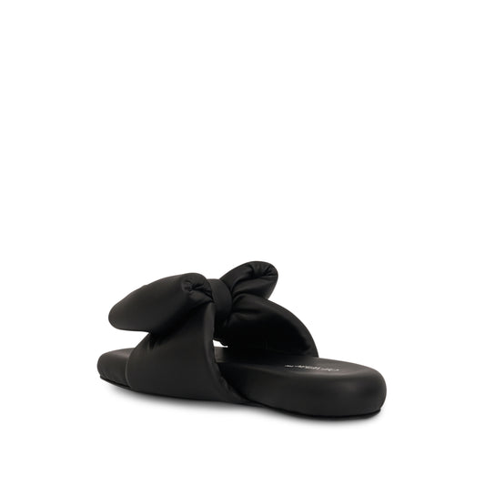 Nappa Bow Padded Slipper in Black