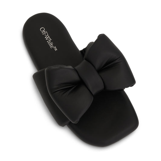 Nappa Bow Padded Slipper in Black