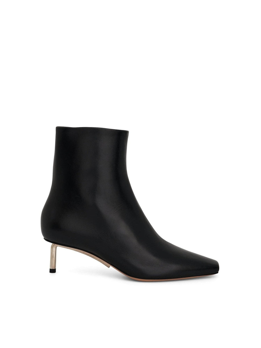 Silver Allen Ankle Boot in Black/Silver Side View | OFF-WHITE