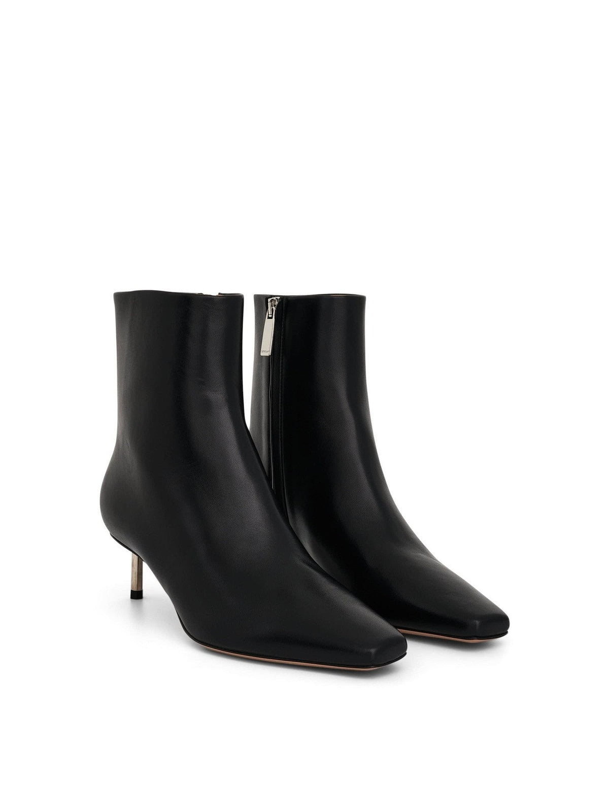 Silver Allen Ankle Boot in Black/Silver Front View | OFF-WHITE