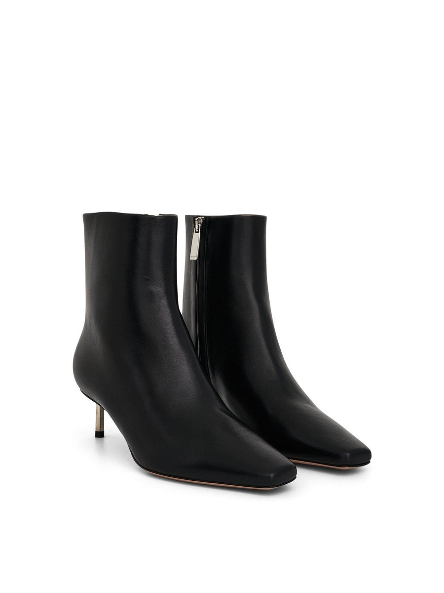 Silver Allen Ankle Boot in Black/Silver Front View | OFF-WHITE